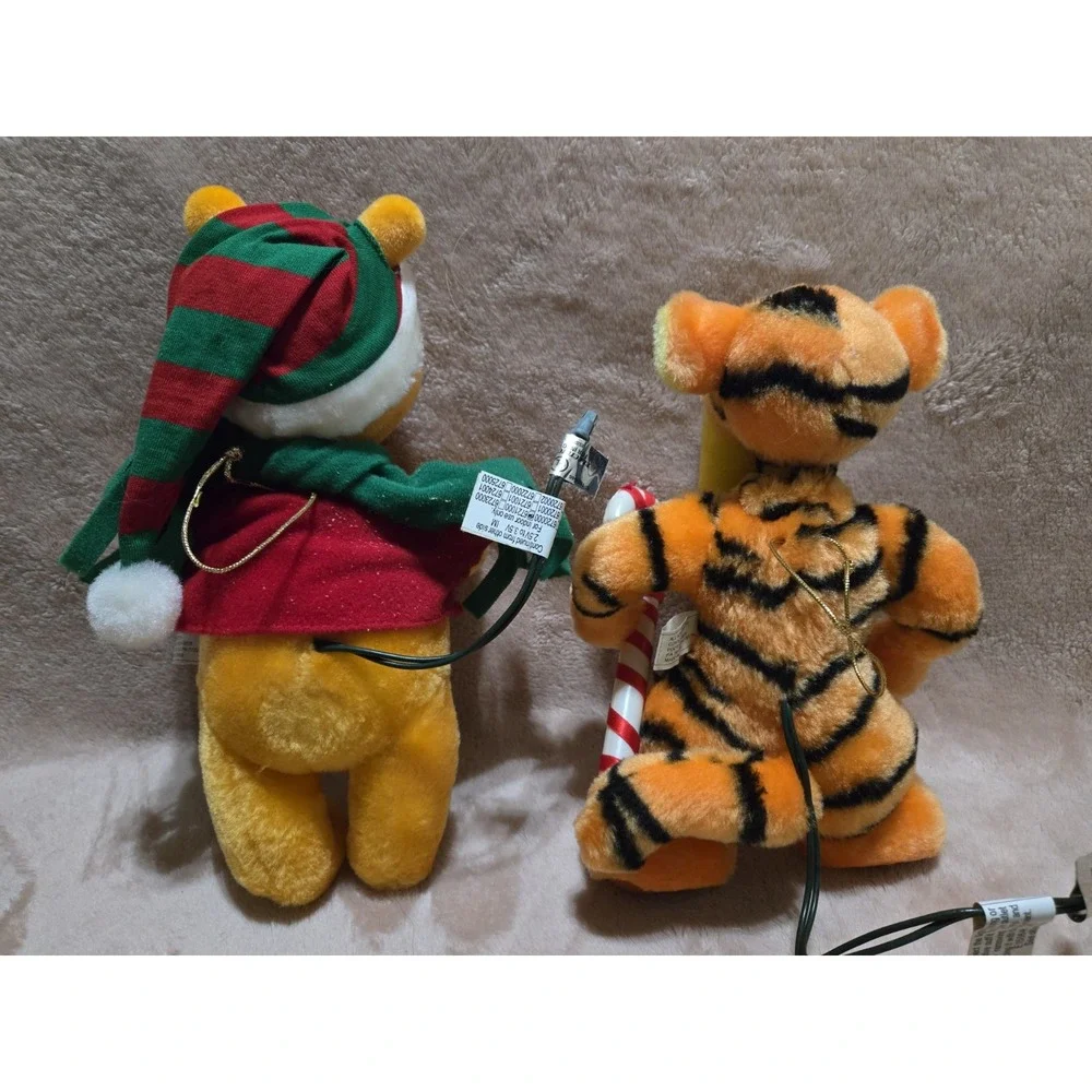 VTG Animated‎ Winnie the Pooh Tigger Christmas Ornament Santa's Best EZ Light